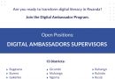 Job opportunities at RISA as Digital Ambassador Supervisors (In different Districts)